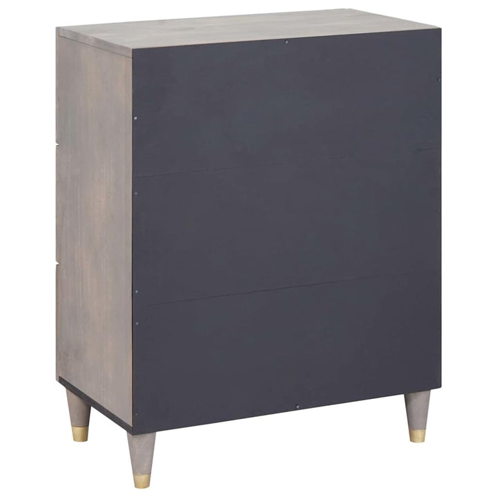 Sideboard Grå og Guld 60 x 33.5 x 75 cm Massivt mangotræ
