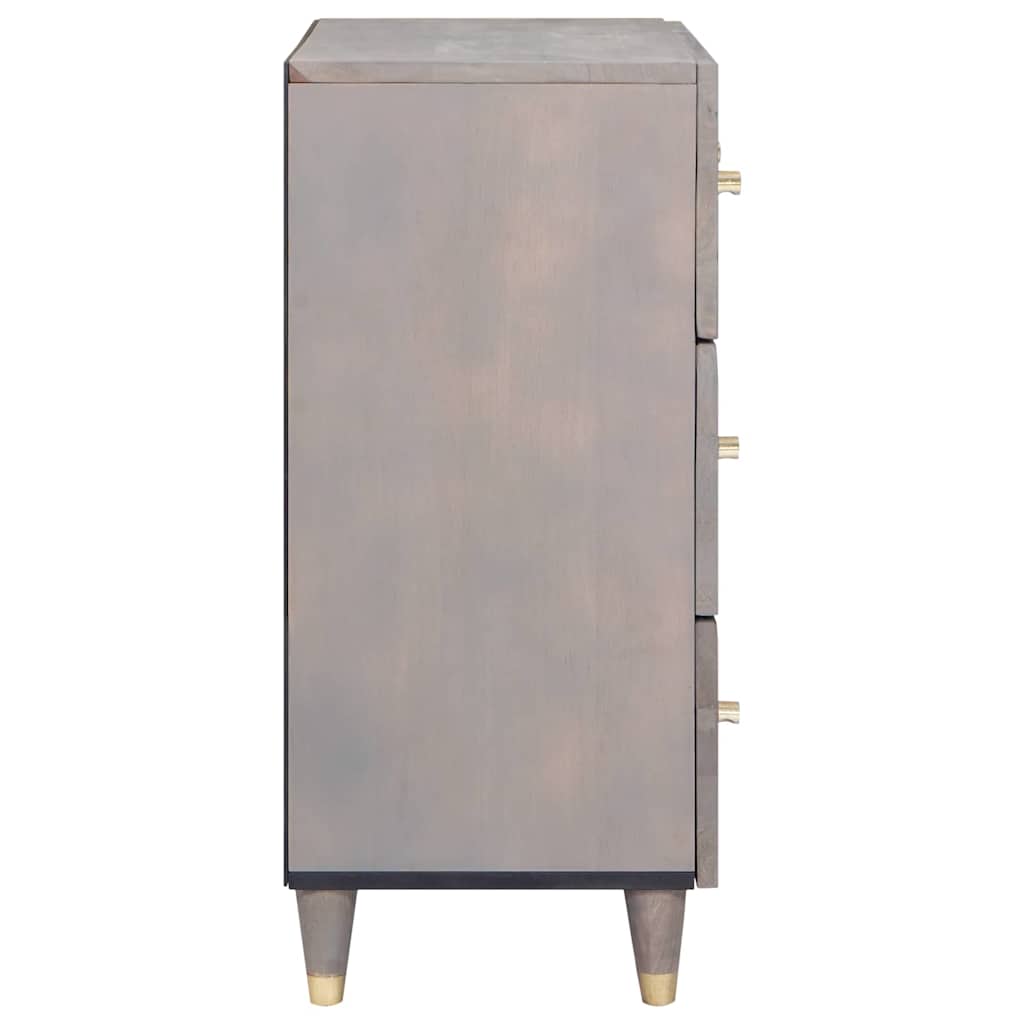 Sideboard Grå og Guld 60 x 33.5 x 75 cm Massivt mangotræ