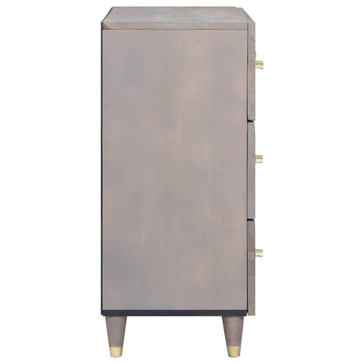 Sideboard Grå og Guld 60 x 33.5 x 75 cm Massivt mangotræ
