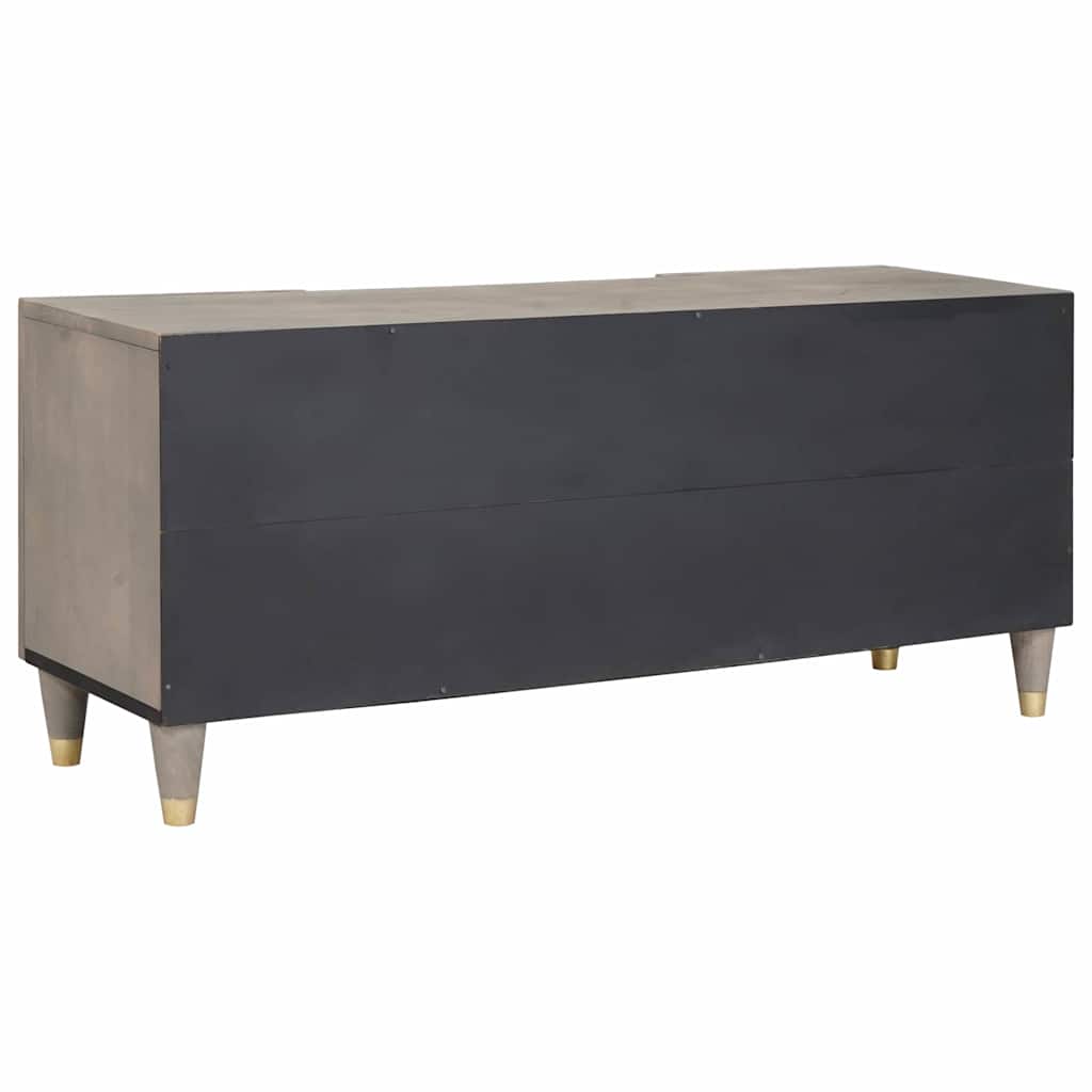 TV-skab med dør Grå og Guld 105 x 33.5 x 46 cm Massivt mangotræ