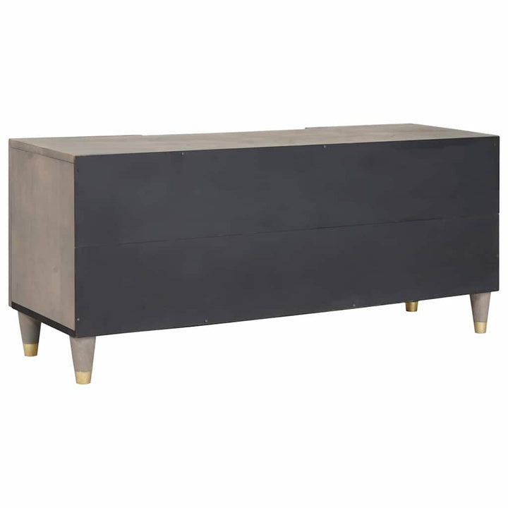 TV-skab med dør Grå og Guld 105 x 33.5 x 46 cm Massivt mangotræ