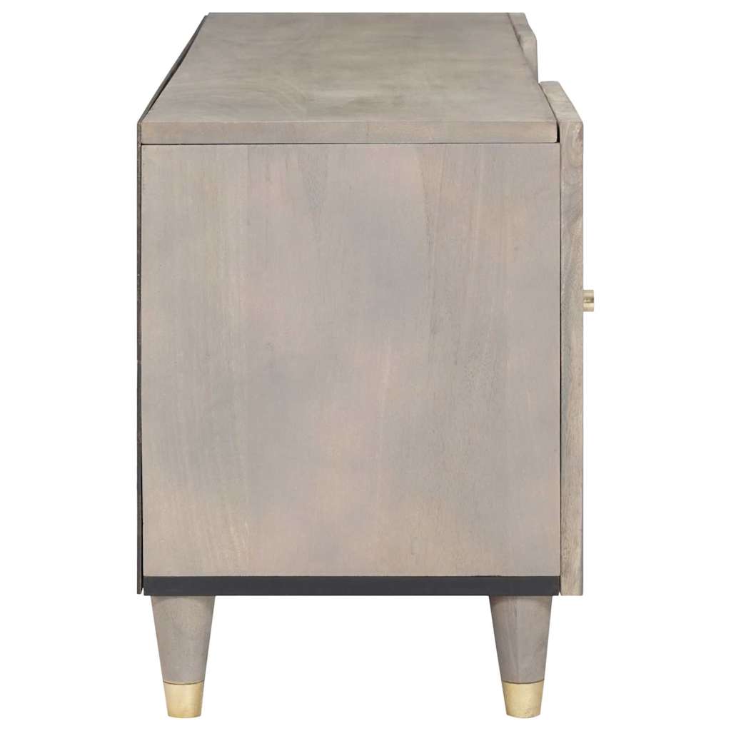TV-skab med dør Grå og Guld 105 x 33.5 x 46 cm Massivt mangotræ