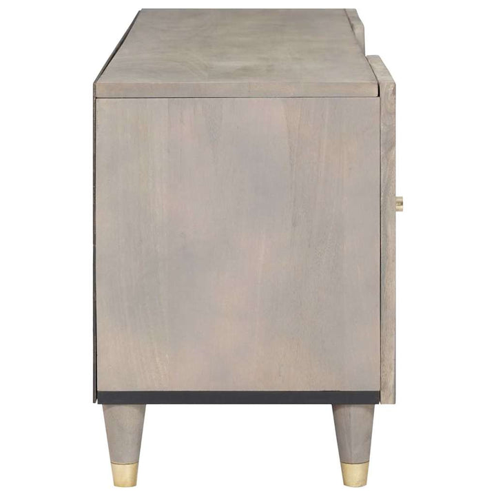 TV-skab med dør Grå og Guld 105 x 33.5 x 46 cm Massivt mangotræ