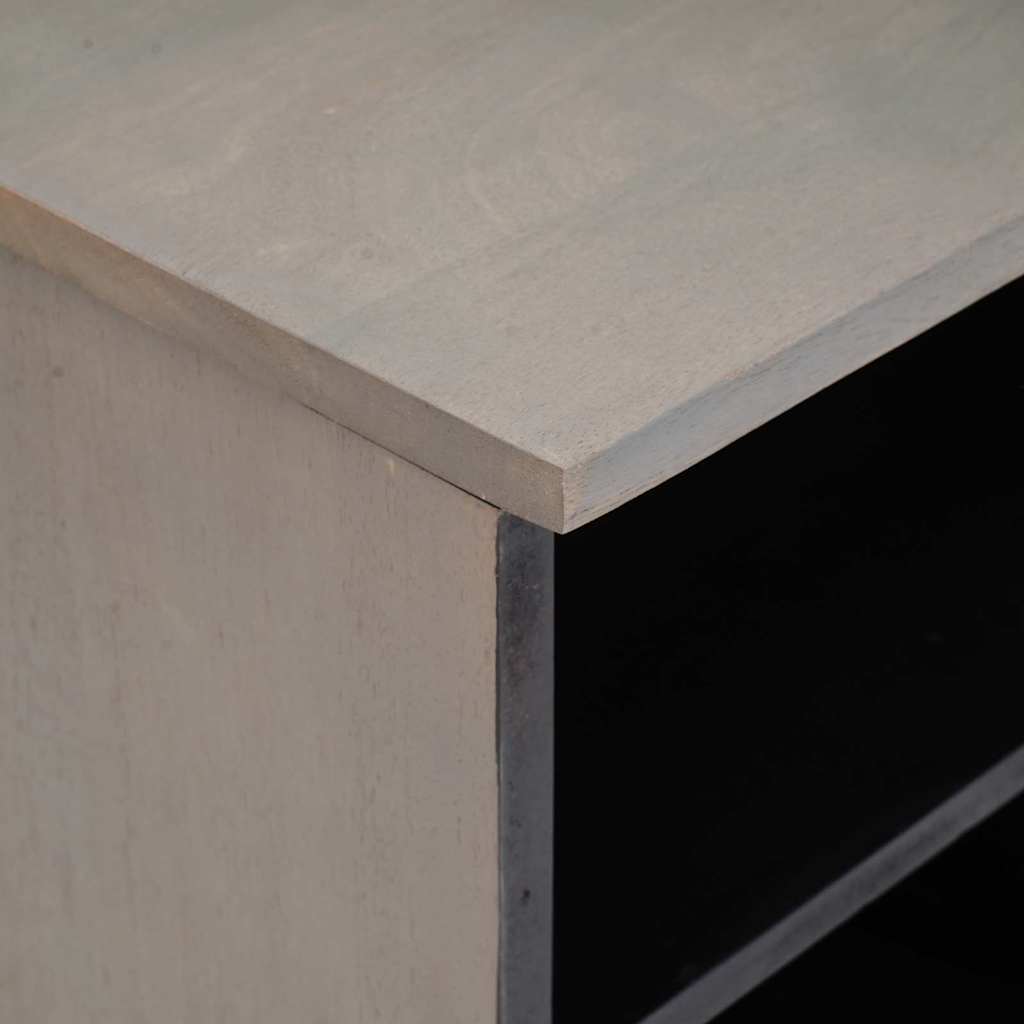 TV-skab Grå og Guld 100 x 33.5 x 46 cm Massivt mangotræ