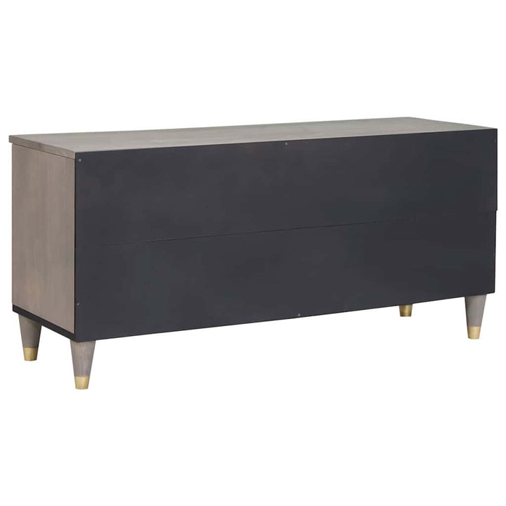 TV-skab Grå og Guld 100 x 33.5 x 46 cm Massivt mangotræ
