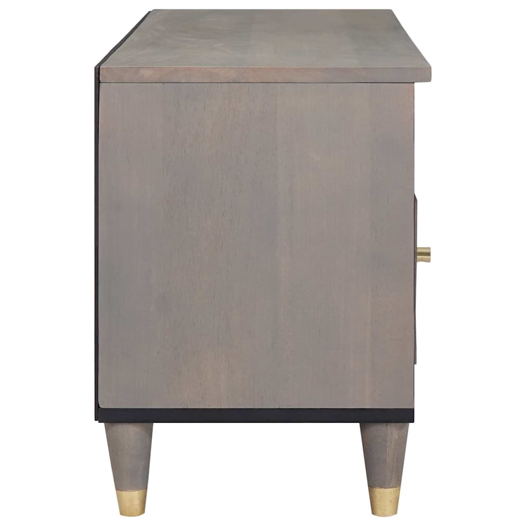 TV-skab Grå og Guld 100 x 33.5 x 46 cm Massivt mangotræ