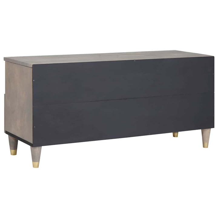 TV-skab Grå og Guld 100 x 33.5 x 46 cm Massivt mangotræ