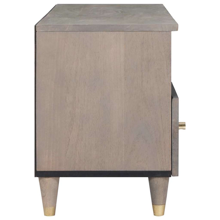 TV-skab Grå og Guld 100 x 33.5 x 46 cm Massivt mangotræ