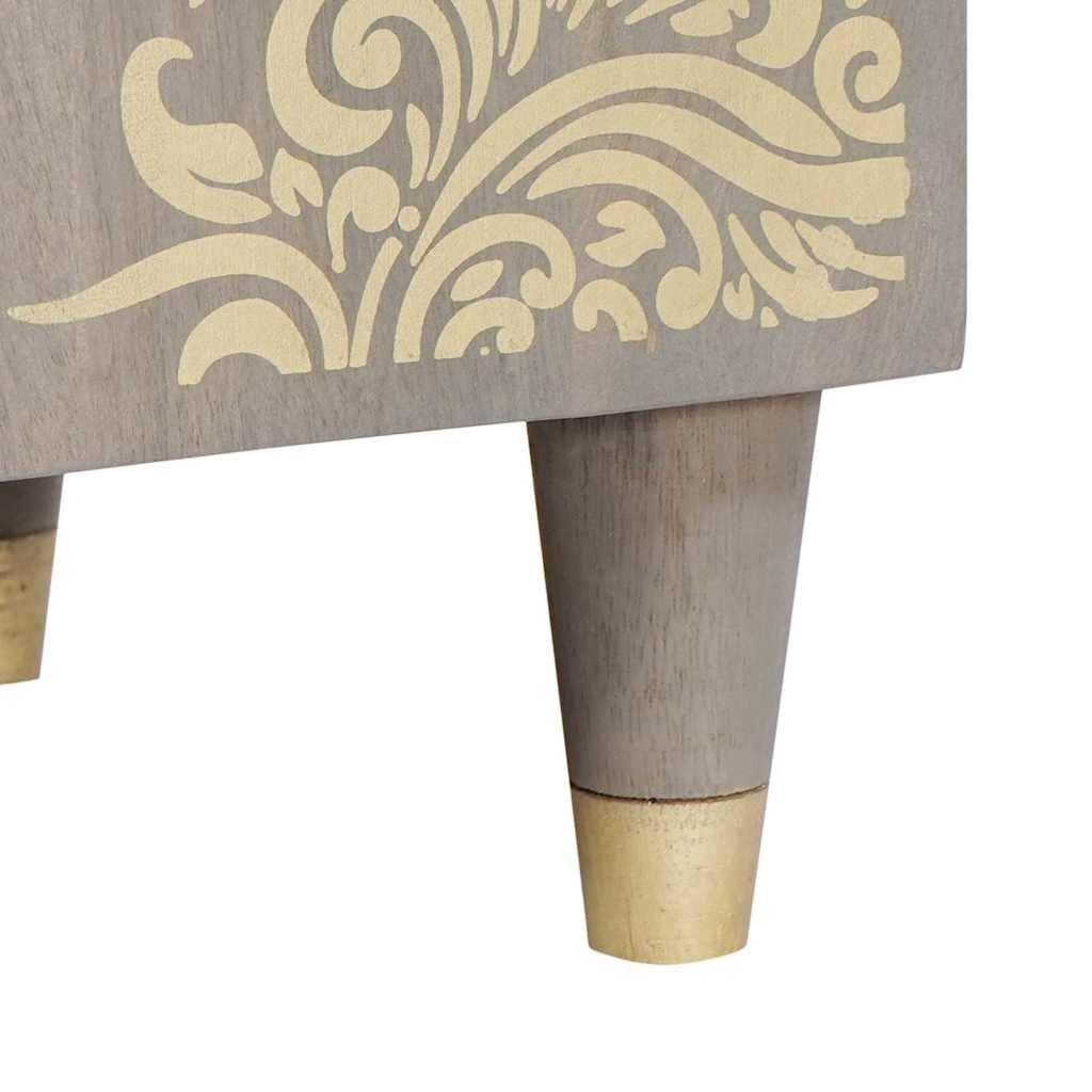 Sideboard med skuffe Grå 38 x 33,5 x 160 cm Massivt mangotræ