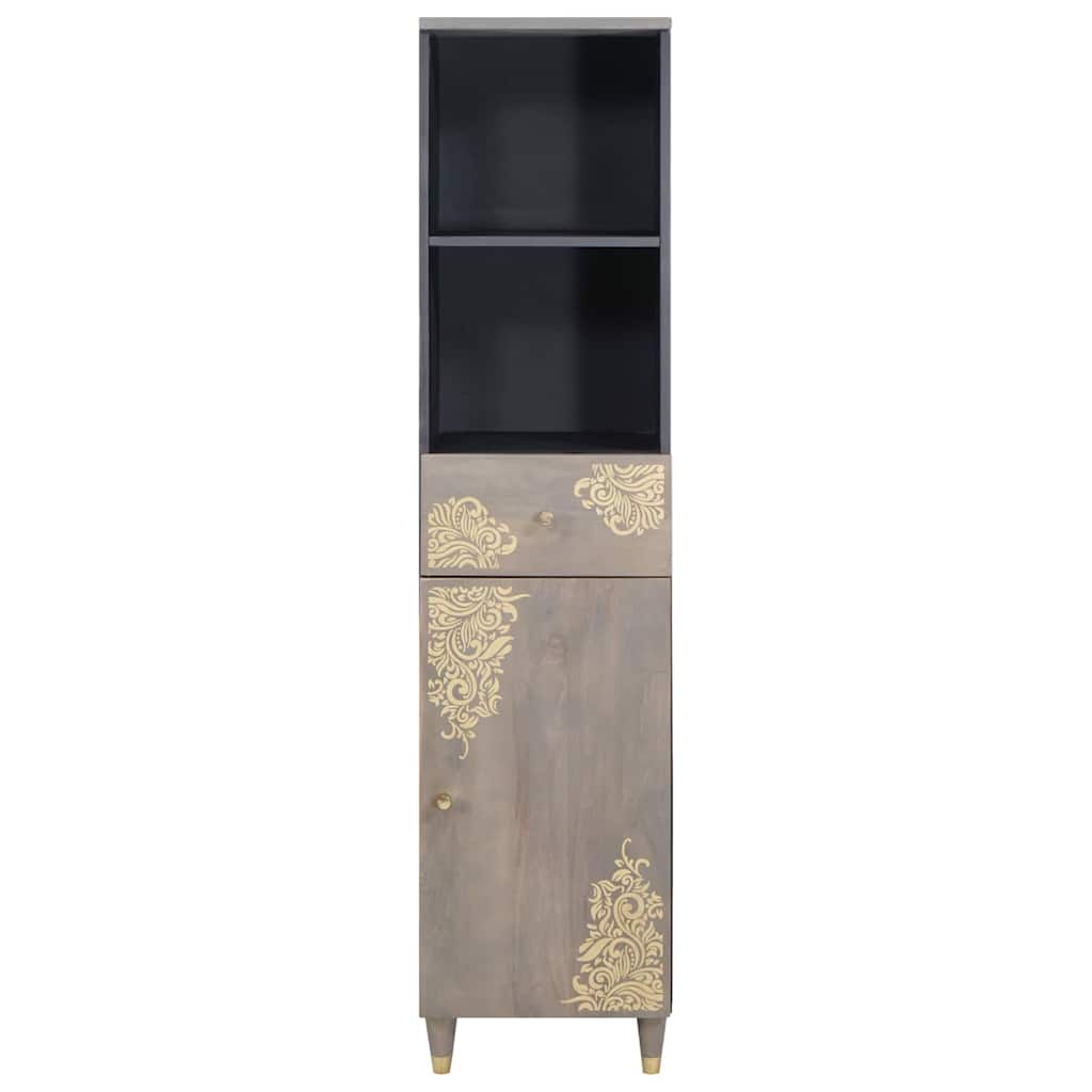 Sideboard med skuffe Grå 38 x 33,5 x 160 cm Massivt mangotræ