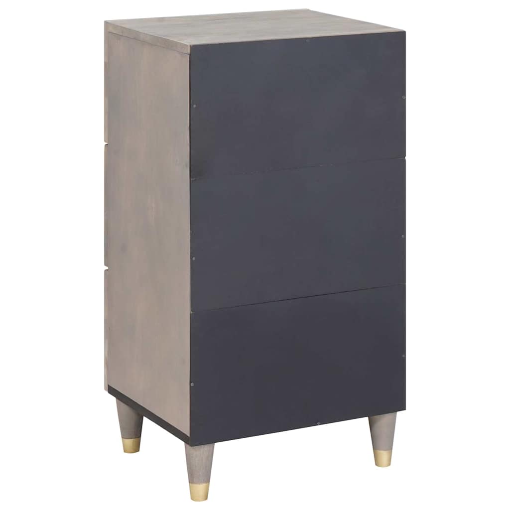 Sideboard Grå og Guld 40 x 33.5 x 75 cm Massivt mangotræ