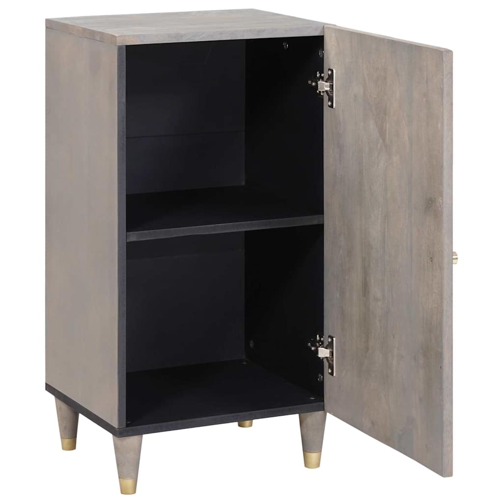 Sideboard Grå og Guld 40 x 33.5 x 75 cm Massivt mangotræ
