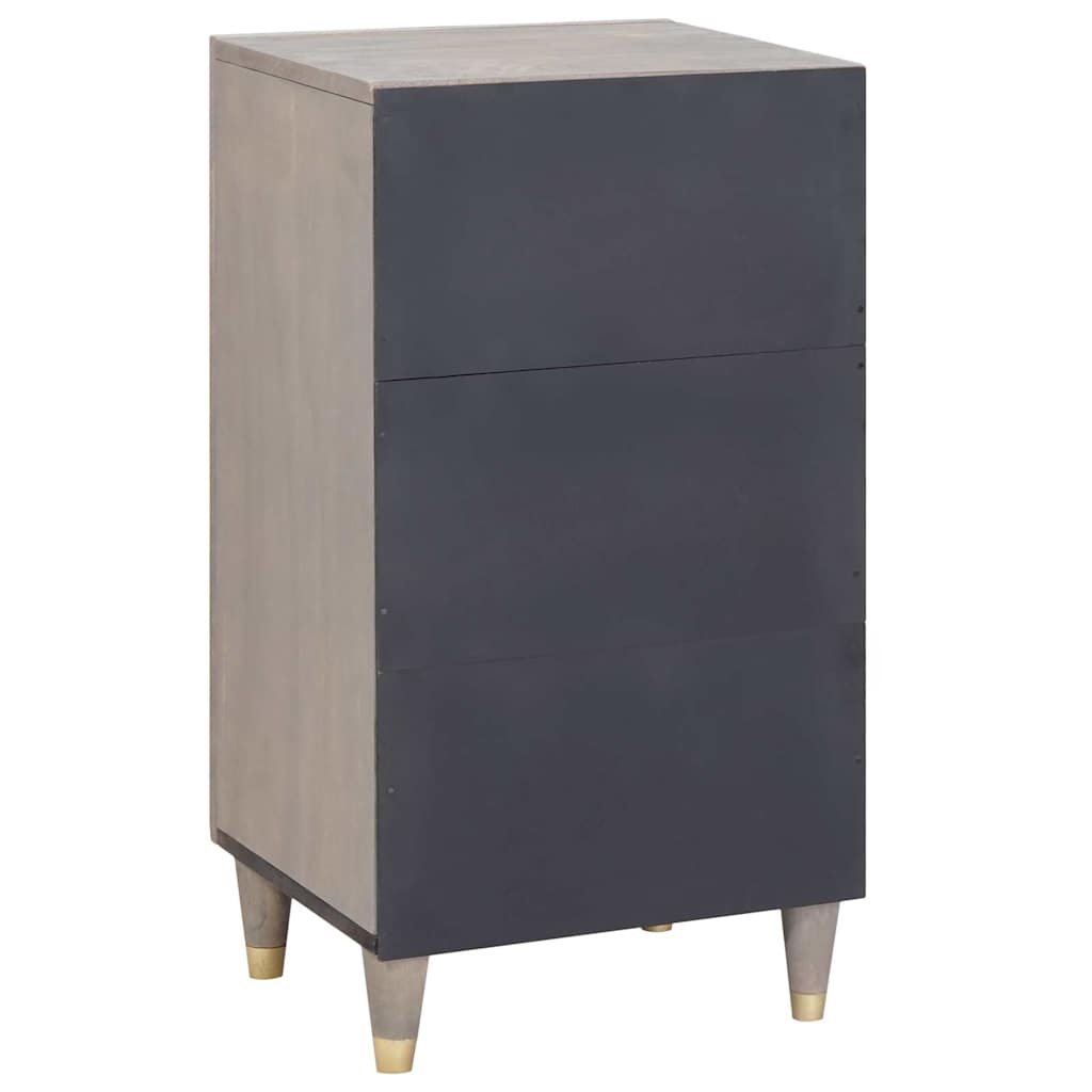 Sideboard Grå og Guld 40 x 33.5 x 75 cm Massivt mangotræ