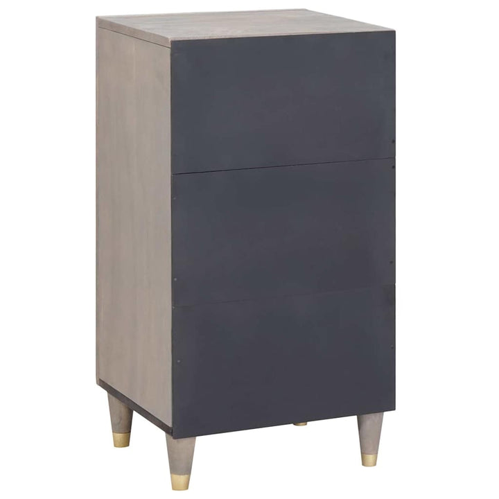 Sideboard Grå og Guld 40 x 33.5 x 75 cm Massivt mangotræ