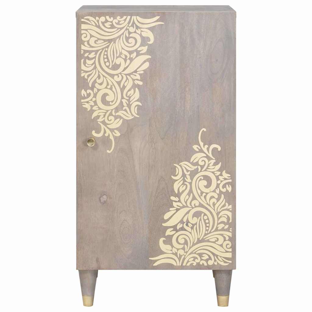 Sideboard Grå og Guld 40 x 33.5 x 75 cm Massivt mangotræ