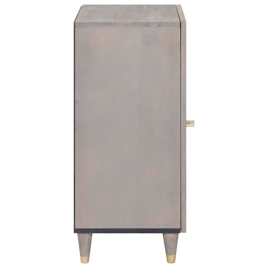 Sideboard Grå og Guld 40 x 33.5 x 75 cm Massivt mangotræ