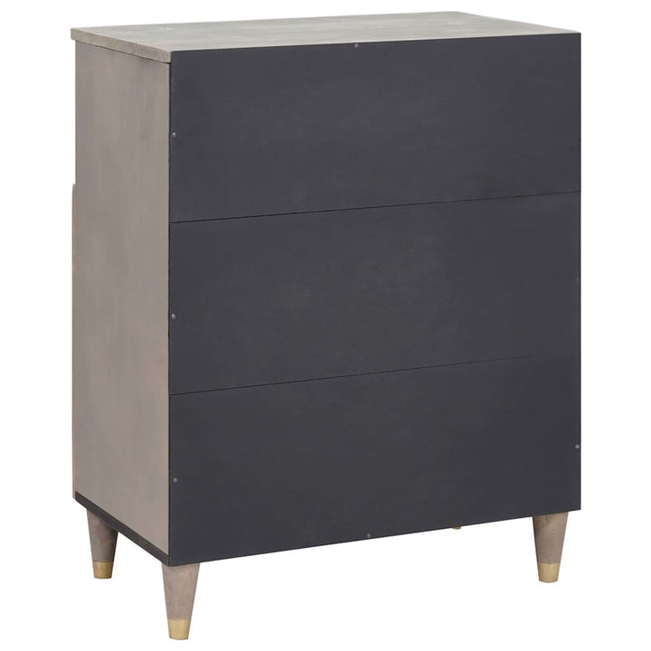 Sideboard Grå og Guld 60 x 33.5 x 75 cm Massivt mangotræ