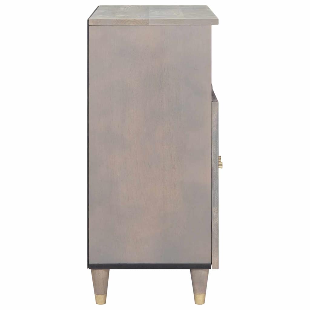 Sideboard Grå og Guld 60 x 33.5 x 75 cm Massivt mangotræ