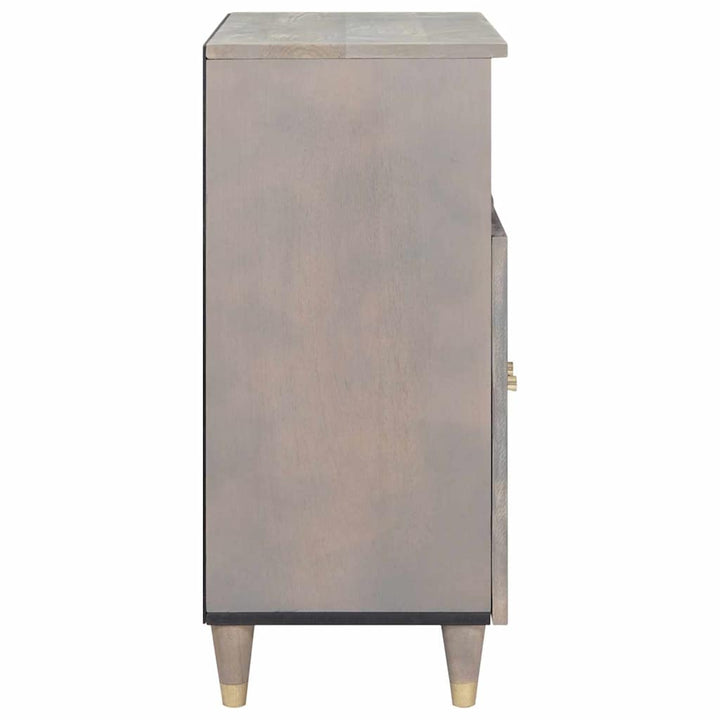 Sideboard Grå og Guld 60 x 33.5 x 75 cm Massivt mangotræ