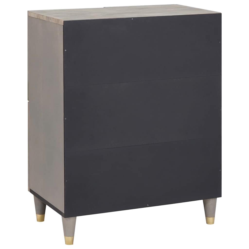 Sideboard med dør Grå og Guld 60 x 33 x 75 cm Massivt mangotræ