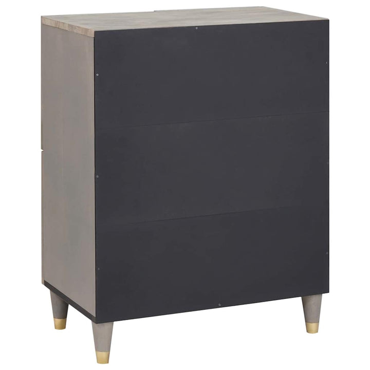 Sideboard med dør Grå og Guld 60 x 33 x 75 cm Massivt mangotræ