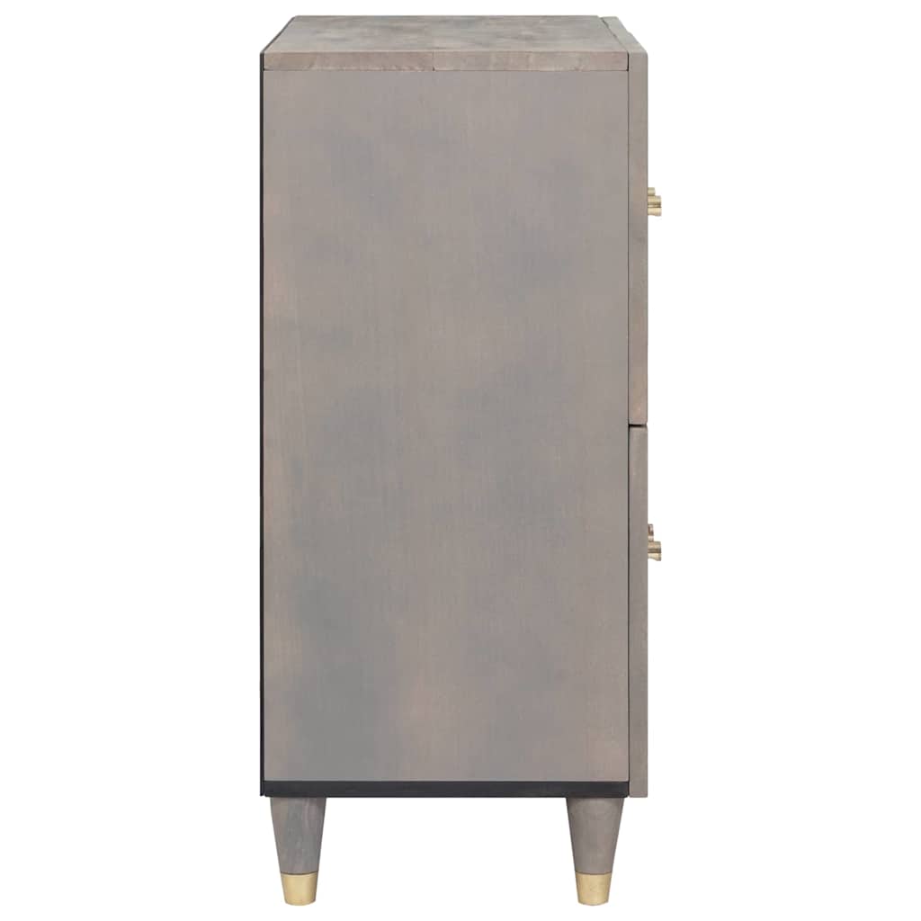 Sideboard med dør Grå og Guld 60 x 33 x 75 cm Massivt mangotræ