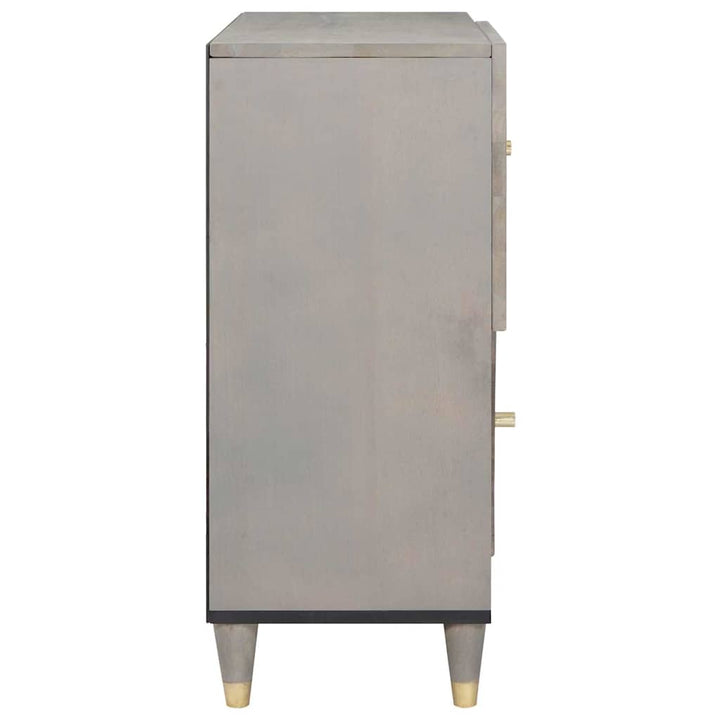 Sideboard Grå og Guld 80 x 33.5 x 75 cm Massivt mangotræ