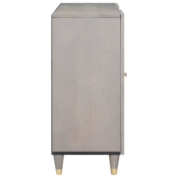 Sideboard Grå og Guld 90 x 33.5 x 75 cm Massivt mangotræ
