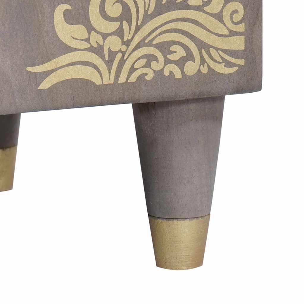 Highboard Grå og Guld 40 x 33.5 x 110 cm Massivt mangotræ