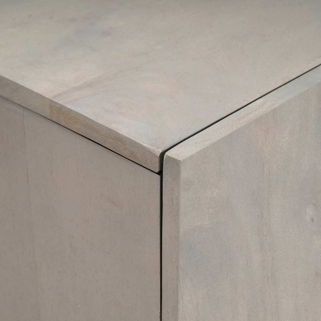 Highboard Grå og Guld 60 x 33,5 x 100 cm Massivt mangotræ