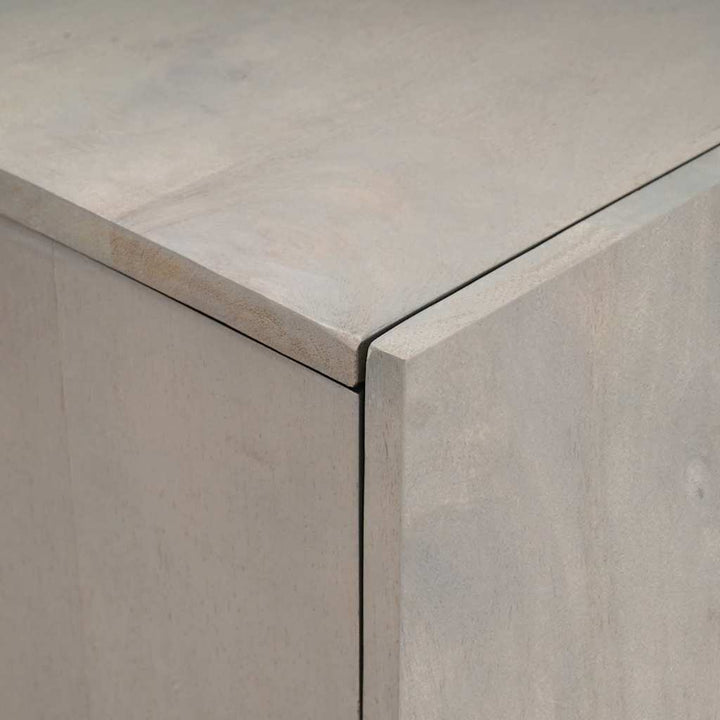 Highboard Grå og Guld 60 x 33,5 x 100 cm Massivt mangotræ