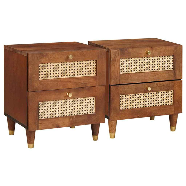 Sengeborde med skuffe 2 pcs 40 x 33,5 x 46 cm