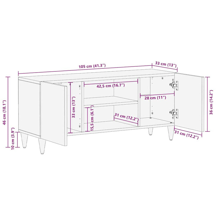 Medieopbevaringsskabe & -reoler Brun 105 x 33.5 x 46 cm