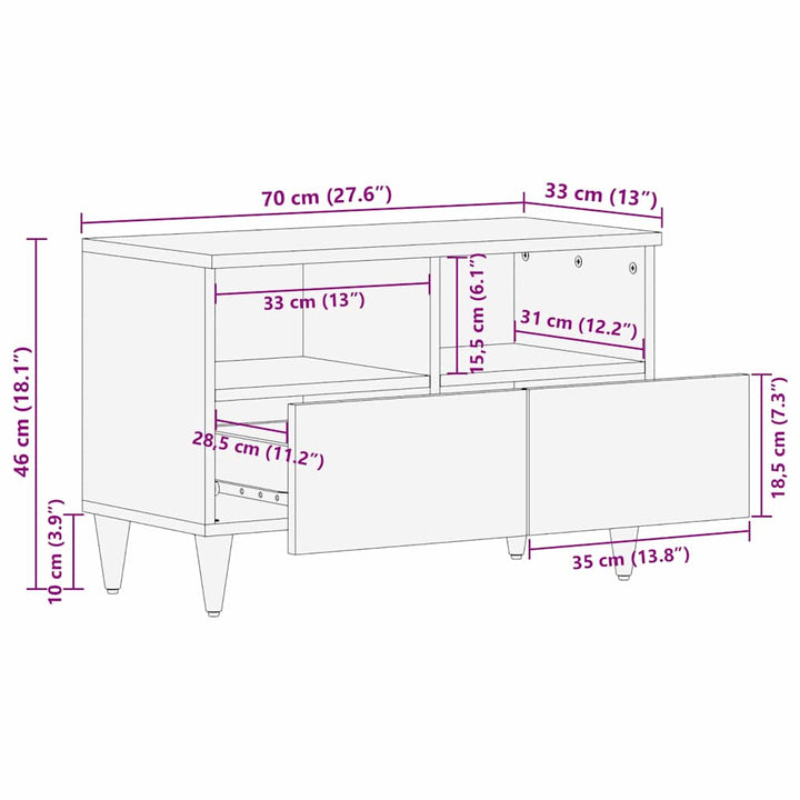 Medieopbevaringsskabe & -reoler Brun 70 x 33,5 x 46 cm