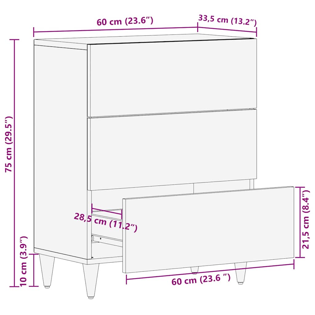 Opbevaringsskabe og skabe Brun 60 x 33.5 x 75 cm