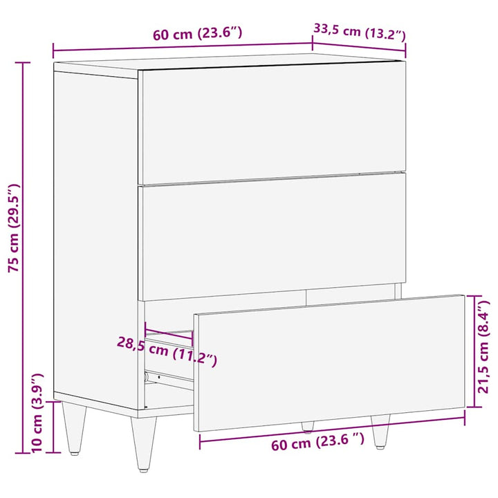 Opbevaringsskabe og skabe Brun 60 x 33.5 x 75 cm
