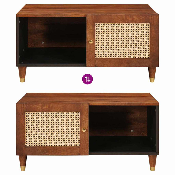 Sofaborde Brun 80 x 50 x 40 cm Rattan og solid mango træ
