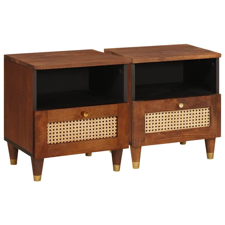 Sengeborde med skuffe 2 pcs 40 x 33 x 46 cm