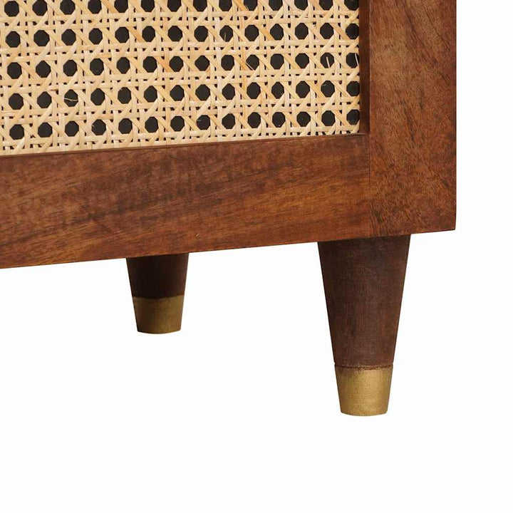 Sengeborde Brun 50 x 33 x 60 cm Rattan og solid mango træ