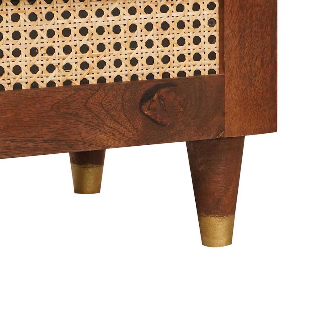Sengeborde Brun 50 x 33 x 60 cm Rattan og solid mango træ