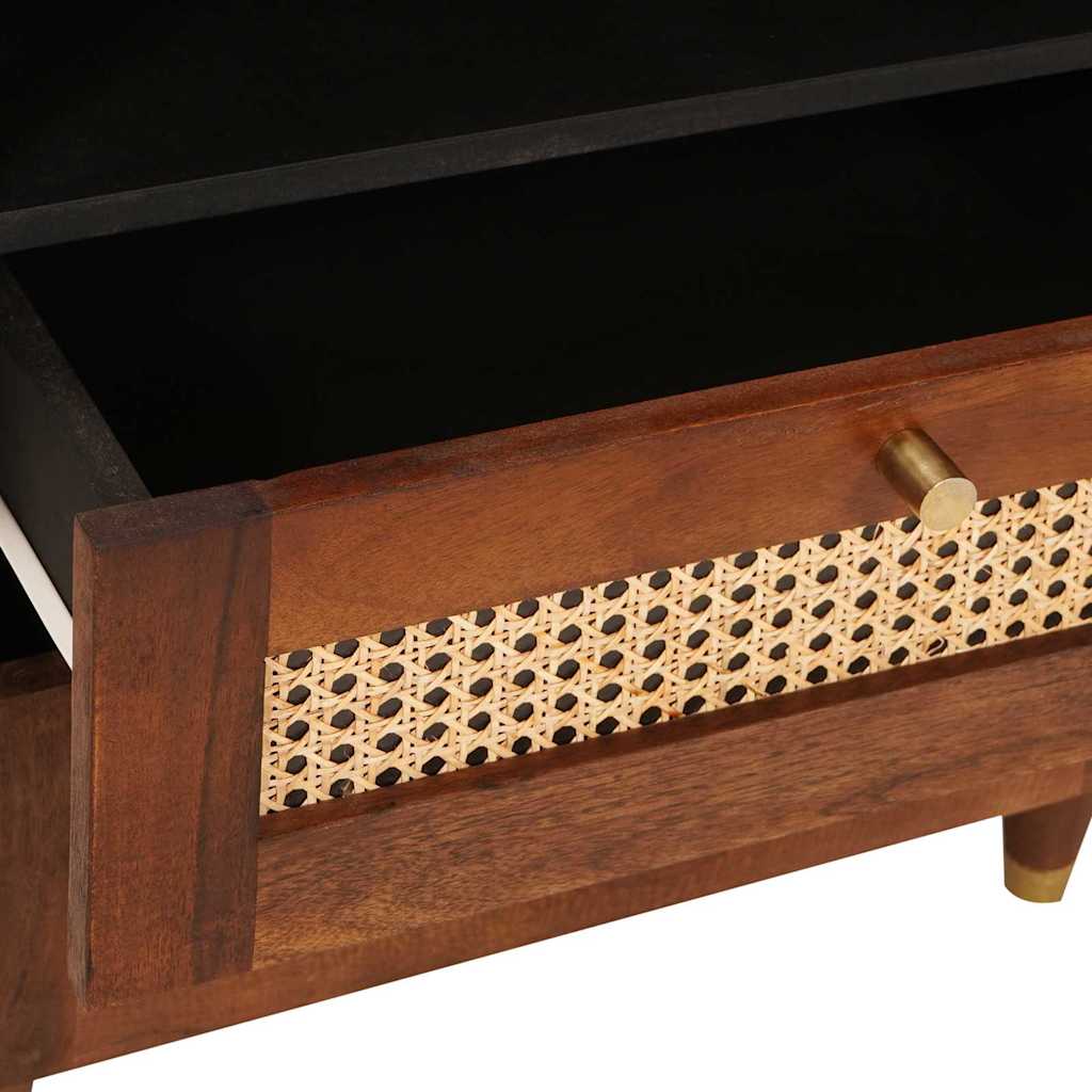 Sengeborde Brun 50 x 33 x 60 cm Rattan og solid mango træ