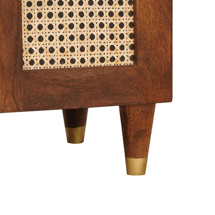 Sengeborde Brun 50 x 33 x 60 cm Rattan og solid mango træ