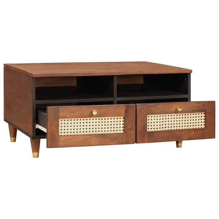Sofaborde Brun 80 x 54 x 40 cm Rattan og solid mango træ