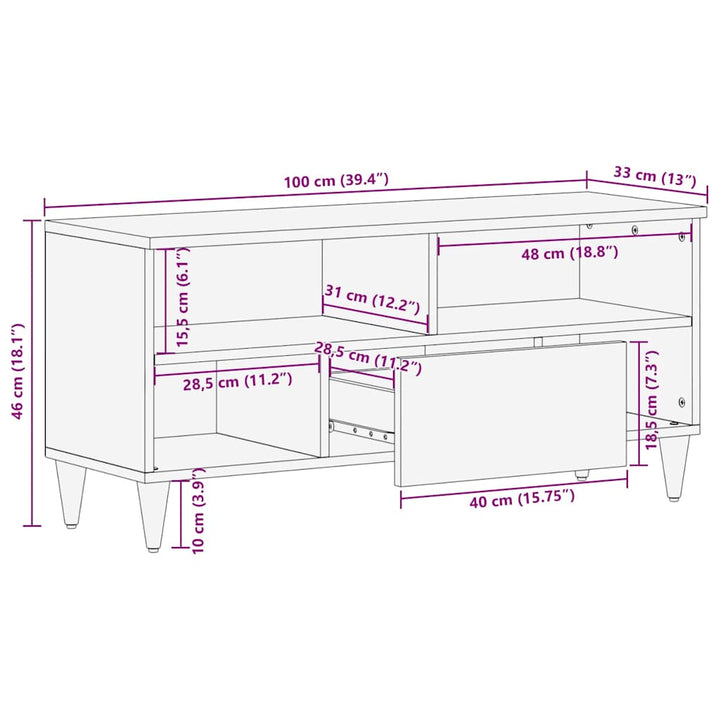 Medieopbevaringsskabe & -reoler Brun 100 x 33.5 x 46 cm
