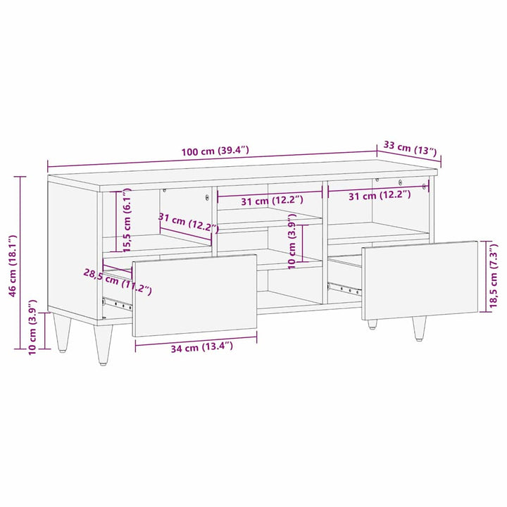 Medieopbevaringsskabe & -reoler Brun 100 x 33.5 x 46 cm