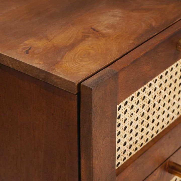 Sideboard Brun 40 x 33.5 x 75 cm Rattan og solid mango træ