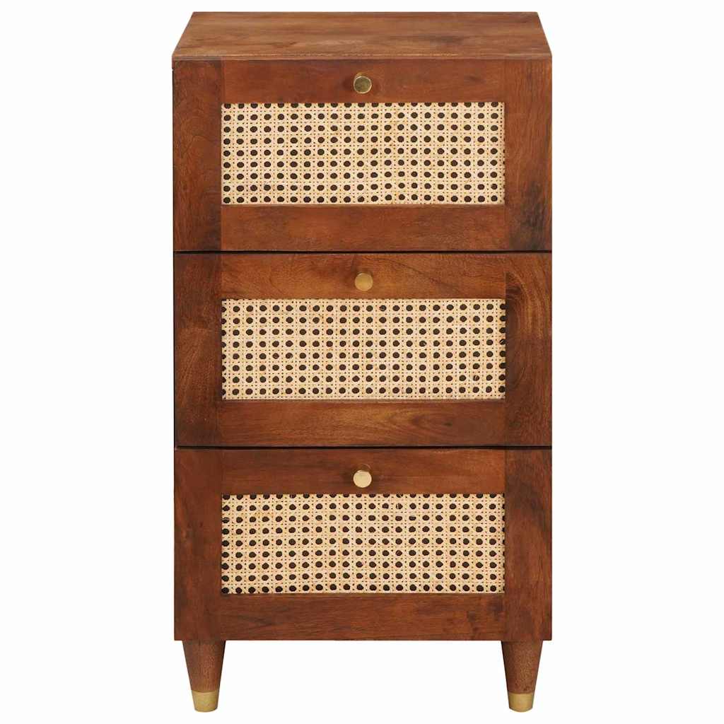 Sideboard Brun 40 x 33.5 x 75 cm Rattan og solid mango træ