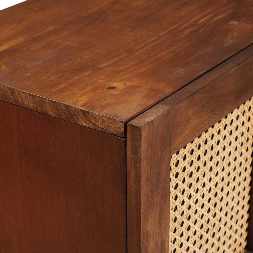 Sideboard Brun 60 x 33.5 x 75 cm Rattan og solid mango træ
