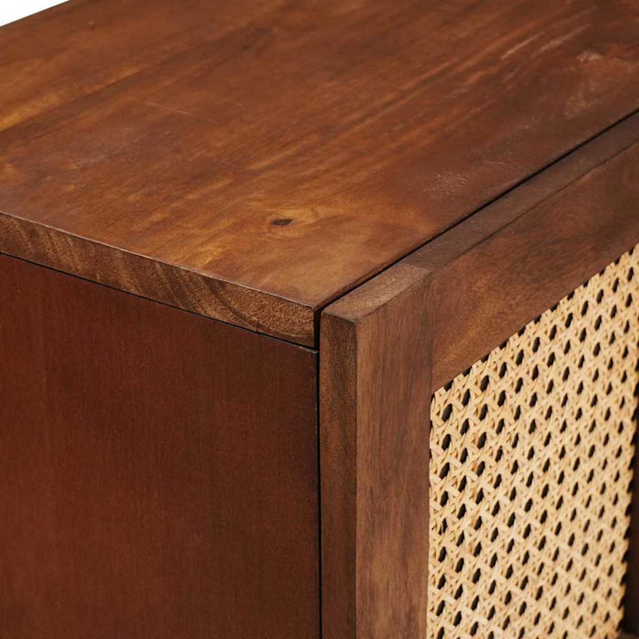 Sideboard Brun 60 x 33.5 x 75 cm Rattan og solid mango træ