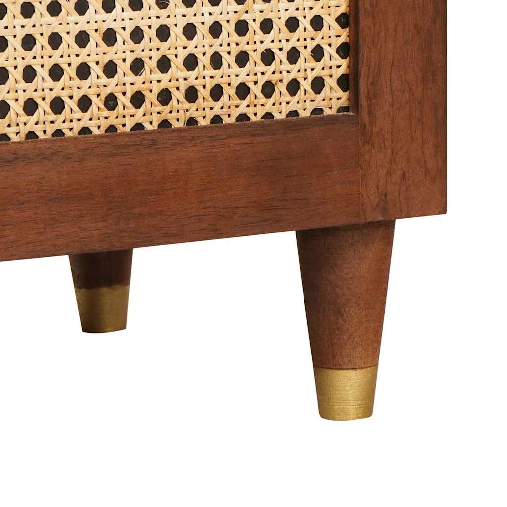 Sideboard Brun 60 x 33.5 x 75 cm Rattan og solid mango træ
